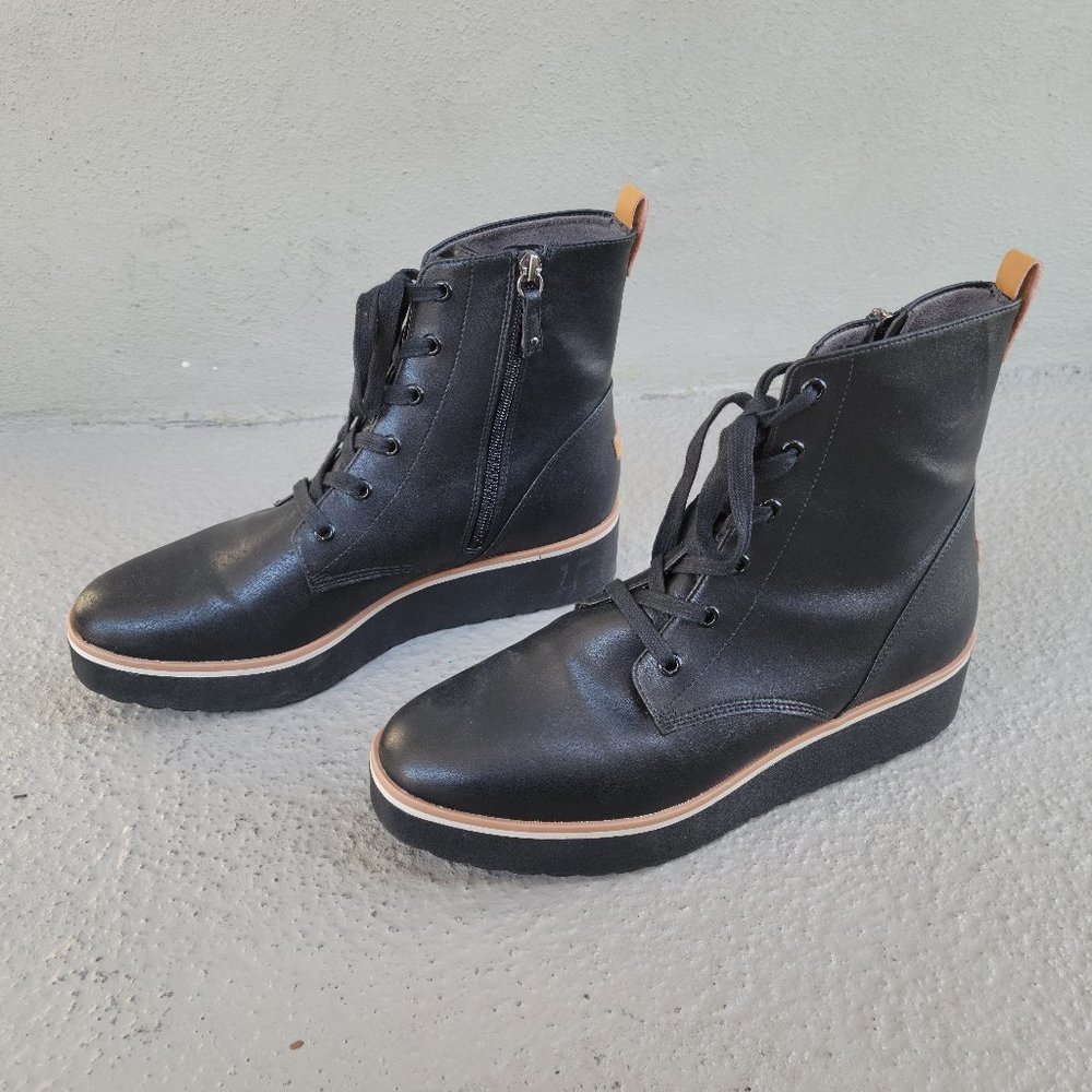Dr. Scholl's Black Faux Leather Platform Boots